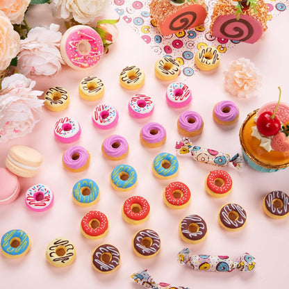 Donut Erasers, 100 Pieces 3D Cute Food Mini Erasers, 3D Donut Erasers Bulk, Novelty Pencil Erasers for Candy Party Favor Gift Filling and Art Supplies
