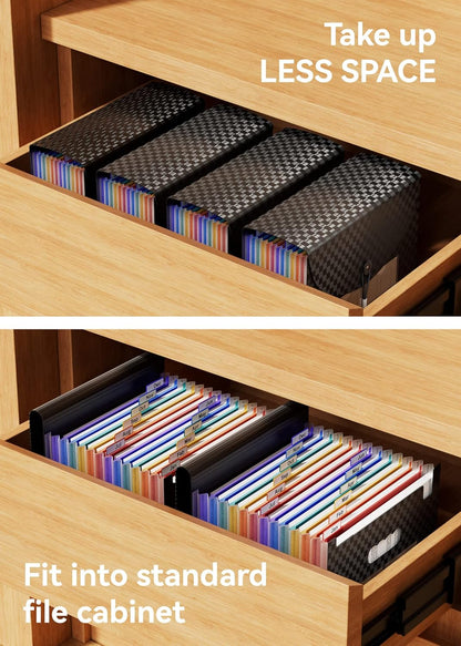 ABC life Accordian File Organizer 12 Pockets,Expanding File Folder/Portable A4 Letter Size Filling Box, Expandable Desktop Accordion Folder, Plastic Paper Document Coupon Organizer with Colored Labels