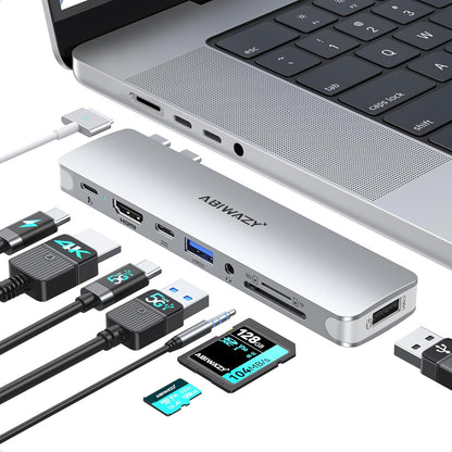 USB C Adapter HDMI USB Multiport Hub,8 in 2 Accessories with HDMI,Thunderbolt 3,USB C and 3 USB A 3.0 Data Ports SD TF Card Reader, Audio(Sliver)