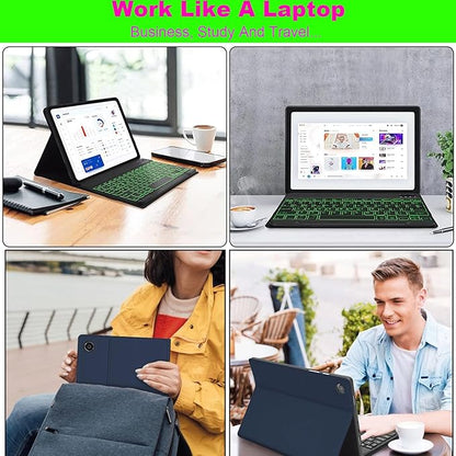 Keyboard Case for Samsung Galaxy Tab A11 Plus/ A9 Plus 11 inch (SM-X210/X216/X218) 2023, Backlite A9+ Keyboard Case with S Pen Holder for A11+(Black)