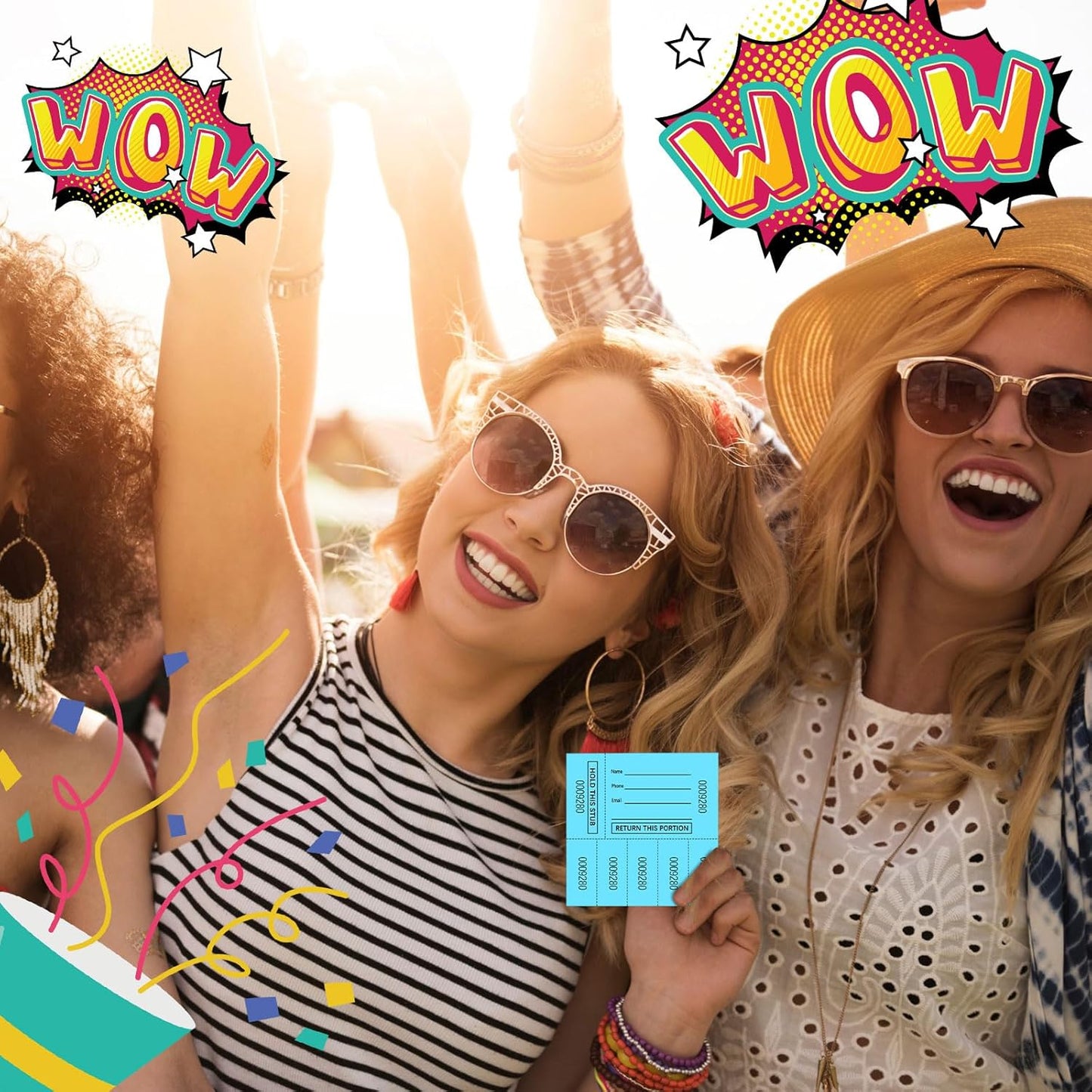 Kosiz 1000 Sheet 10 Bid Raffle Tickets Chinese Auction Tickets Sheets Auction Fundraiser Ticket Numbered with Name and Phone Number Per Sheet Raffle Tags for Silent Bidding (Multicolor)