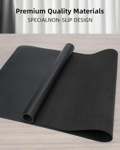 Leather Desk Pad Protector, Mouse Pad, Office Desk Mat, Non-Slip PU Leather Desk Blotter, Laptop Desk Pad, Waterproof Desk Writing Pad for Office and Home (Black, 31.5" x 15.7")
