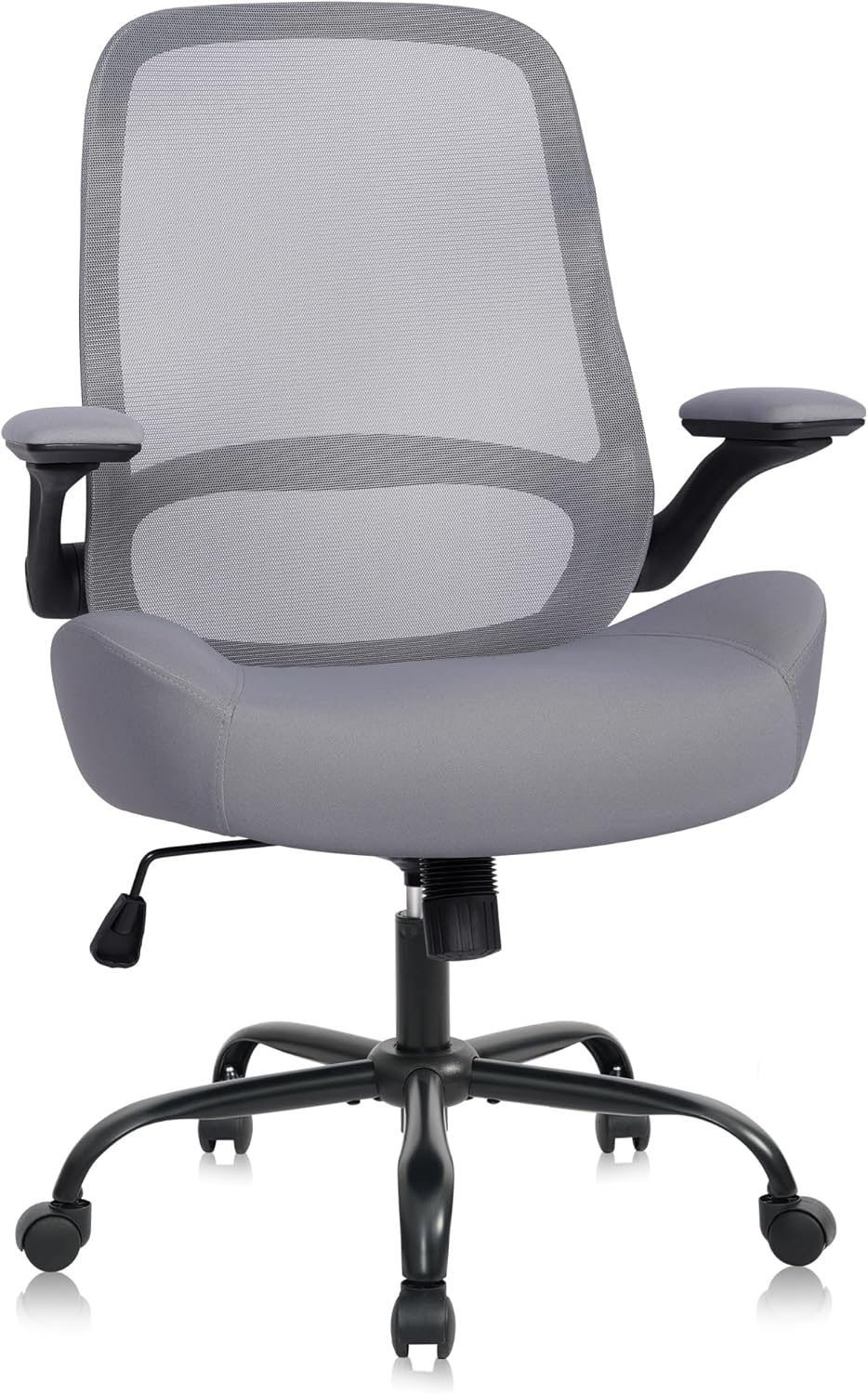 HYLONE Heavy Duty Office Chair, 5" Thickened Seat Ergonomic Desk Chair with Adjustable Armrests, Home Office Computer Chairs for Long Hours Mesh Executive Chair(Dark Grey)