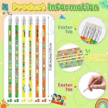 Tenceur 48 Pcs 5th Graders Pencils, 5 Motivational Cute Pencils Bulk with Erasers for Kids Student Teacher Classroom Reward Back to School Supplies