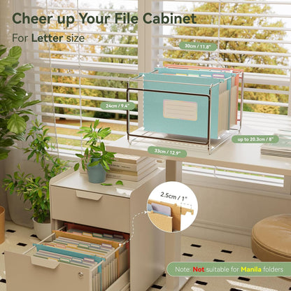Wheat Straw Expanding Hanging File Folders, 3 Color File Organizer, 1.2" Accordion Pockets, Large Capacity, Letter Size for Filing Cabinet, 100% BPA Free, Return to Nature, Healthy Living