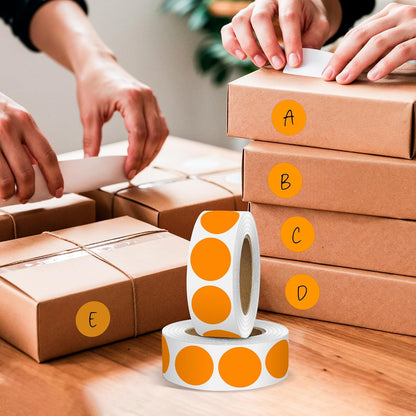 Orange 1 Inch Round Color Coding Dot Labels, 10 Rolls 10000 Dot Stickers in Dispenser Box - Permanent Adhesion, Vibrant Colors, Highly Visible