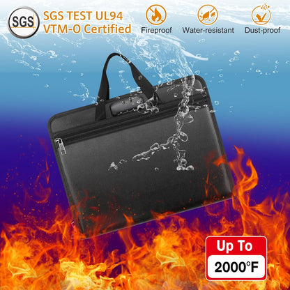 File Organizer Fireproof Expanding Accordion File Folder with Lock Zipper Labels13 Pockets Document Organizer Holder Storage Box Bag for Business Office Receipt Home Travel