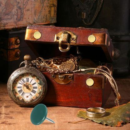 uxcell 150Pcs Upholstery Tacks, 11mmx13mm Flat Head Thumb Tack Decorative Furniture Nails Push Pins for Furniture Sofa Headboards, Green