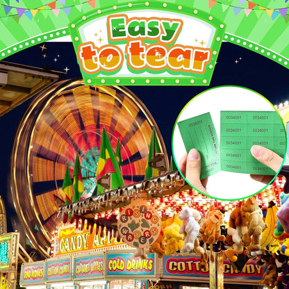 Kosiz 1000 Sheet 15 Bid Raffle Tickets Chinese Auction Tickets Sheets Auction Fundraiser Ticket Numbered with Name and Phone Number Per Sheet Raffle Tags for Silent Bidding(Green)