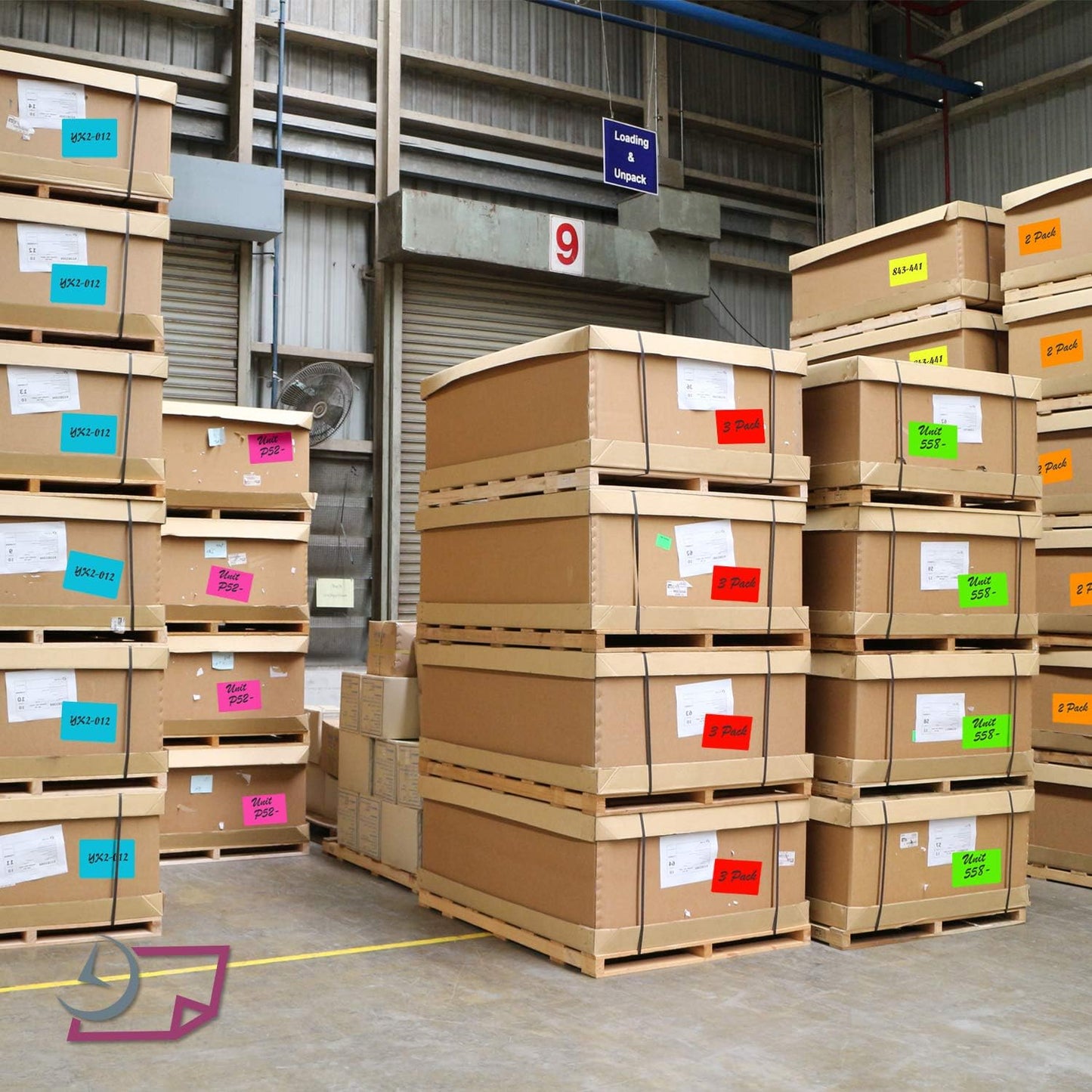 NextDayLabels 500 Rectangle Stickers (3" x 5") - Color Coding Labels Roll - Moving Labels for Boxes, Colored Inventory Stickers for Packing, Organizing, and Storage - Made in USA - Fluorescent Purple