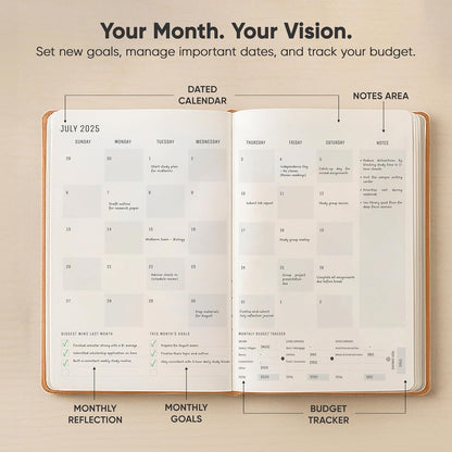 July 2025-2026 Planner 8.5 x 11 Pro Max - Dated Productivity & Academic 2025-2026 - Daily, Weekly & Monthly Planner With July Start Date - A4 - Productivity Store