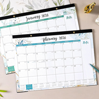 2026 Desk Calendar - Desk Calendar from January 2026 - December 2026, 12" x 17", 12 Monthly Calendar, 2026 Calendars with Protector Corner, Large Blocks
