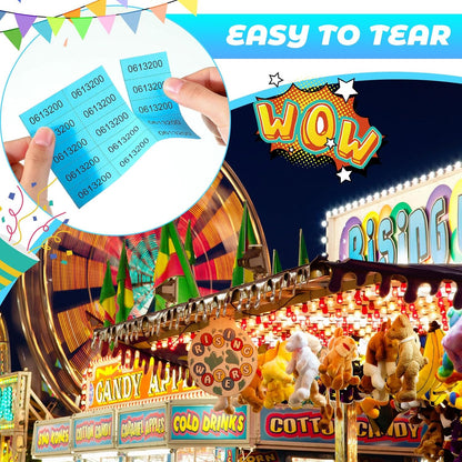 Kosiz 1000 Sheet 15 Bid Raffle Tickets Chinese Auction Tickets Sheets Auction Fundraiser Ticket Numbered with Name and Phone Number Per Sheet Raffle Tags for Silent Auction(Lake Blue)