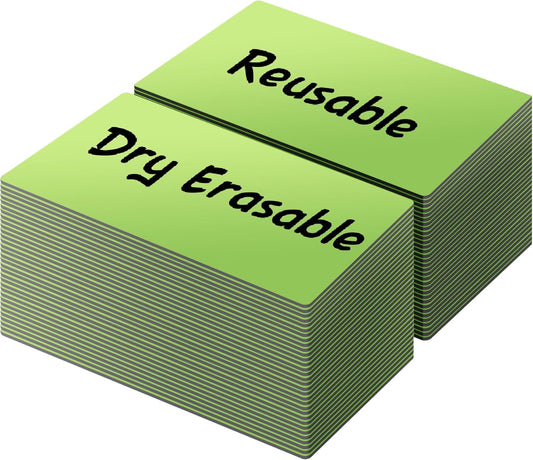 LLPT Dry Erase Magnetic Labels 2" x 4" 50 Packs Blank Writable Magnet Stickers Reusable for Refrigerator Shelf Whiteboard Toolbox Craft and Other Metallic Surfaces Green (DML2040GN)
