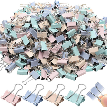 Jetec 500 Pieces 1 Inch Colorful Binder Clips Medium Paper Clamps Metal Paper Clips for Teachers Students Classroom Business Office and School Office Supplies
