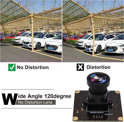 ELP High Speed Wide Angle Global Shutter USB Camera Module for Computer 1080P Mini UVC USB2.0 Webcam Board with 120degree No Distortion Lens AR0234 High Frame 90fps Web PC Camera Board for Laptop