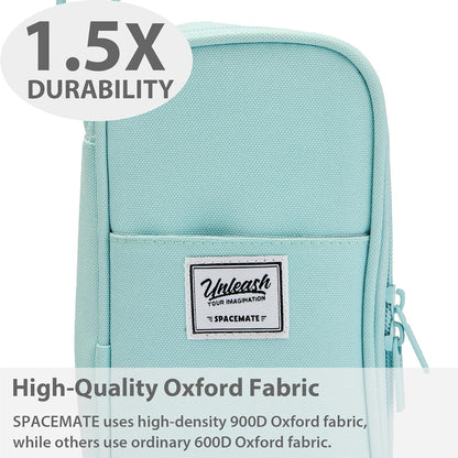 Pencil Case Pouch Box Bag School Supplies Girls Boys Kids, Cute Preppy Stuff Large Big Capacity Aesthetic Pen Organizer, Back to College Stationary, Powder Blue, Classic Stlye, 1800ml