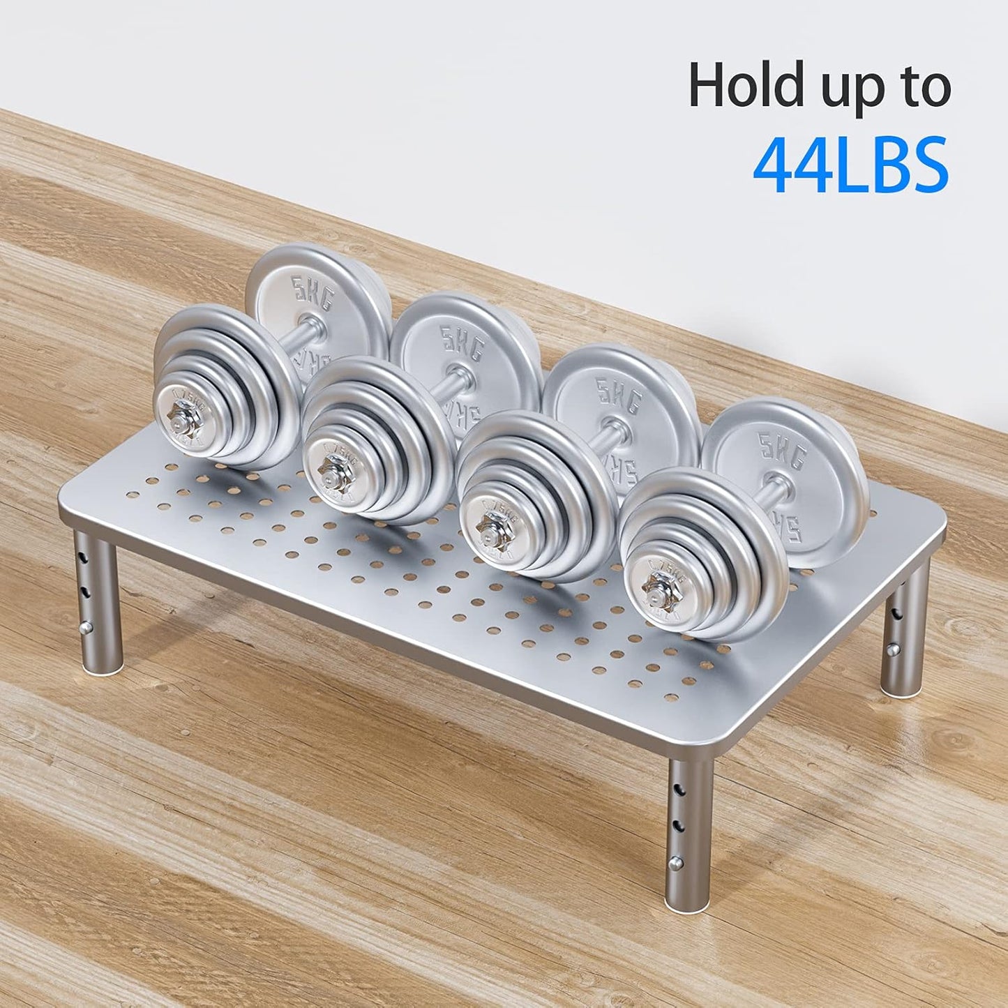 HUANUO Monitor Riser - 3 Height Adjustable Stand for Laptop, Computer, iMac, PC, Printer, Desktop Ergonomic Metal Monitor Riser with Mesh Platform