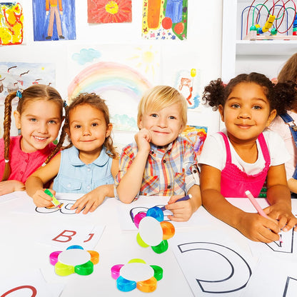 Outus 9 Pieces Petals Highlighters Assorted Colors Back to School Flower Shape Watercolor Highlighter Pens 5-in-1 Fluorescent Pens for Office School Stationery Aesthetic Supplies,5 Colors