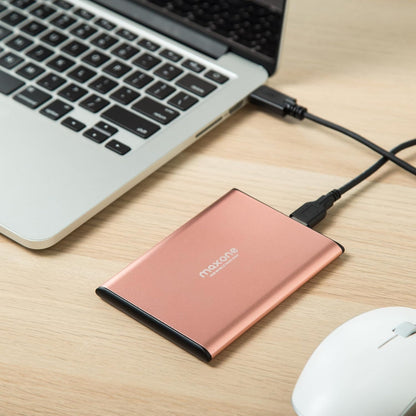 Maxone 250GB Ultra Slim Portable External Hard Drive HDD USB 3.0 Compatible with PC, Laptop, Rose Pink