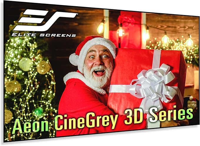 Elite Screens Aeon CineGrey 3D, 100" Fixed Frame CLR/ALR Projector Screen 16:9, Standard Throw Projection, Edge Free Ceiling & Ambient Light Rejecting, Wall-Mounted, for Movie Home Theater, AR100DHD3