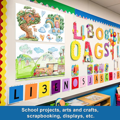 50 Pcs White Poster Board Paper 14x18, ROOKEA Blank Graphic Display Vision Boards Bulk for School Arts Classroom Crafts Projects Presentations Drawing Scrapbooking