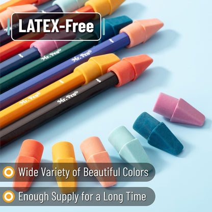 Mr. Pen- Pencil Eraser Toppers, 120 Pack, Vintage Colors, Cap Erasers, Pencil Top Erasers, Eraser Tops