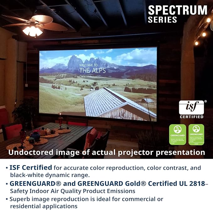 Elite Screens Spectrum RC 1 Remote KIT, 100-INCH Diag 4:3, Motorized Projection Screen Movie Home Theater 4K/8K Ultra HD Ready, ELECTRIC100V2