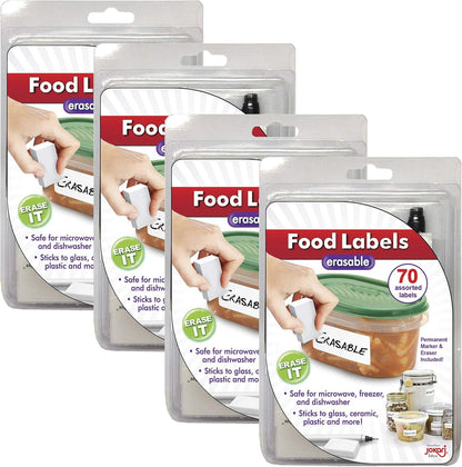 Jokari Erasable Food Labels 4-Pack Refill, Reusable Label Multi-Color, Freezer, Microwave & Dishwasher Safe Kitchen Tool for All-Purpose Meal Organization