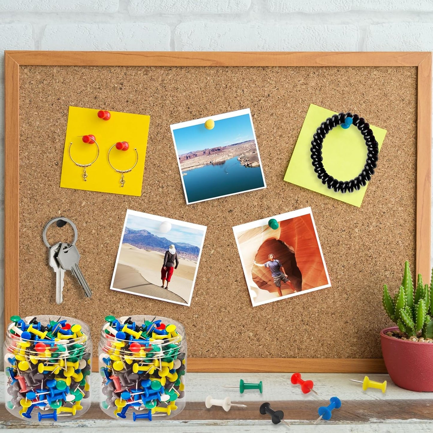 2400 Pcs Multicolor Push Pins Standard Thumb Tacks with Steel Point and Plastic Head PushPins thumbtacks for Wall, Cork Board, and Bulletin Board