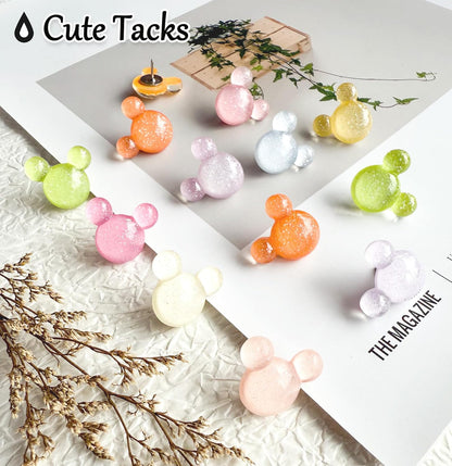 30Pcs Push Pins,Decorative Push Pin,Cute Thumb Tacks Cute Office Decor for Cork Board Bulletin Board,Desk Accessories Aesthetic,Classroom Decor,Business Home Decor（30-Mouse）