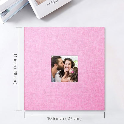 Vienrose Large Photo Album Self Adhesive for 4x6 8x10 Pictures Linen Scrapbook Album DIY 40 Blank Pages with A Metallic Pen