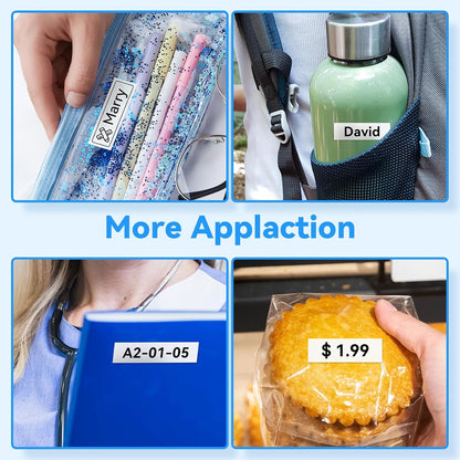 10 PK 12mm Label Maker Tape Compatible with Brother Label Maker Tape 12mm 0.47 White, Replace for Brother P Touch Label Tape 1/2 inch,Work for P-Touch PT-D210 PT-H110 PT-D220 PT-D400