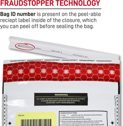 Nadex Tamper Evident Cash and Coin Bank Deposit Bags for Fraud Prevention, 9 x 12, Opaque, 1000 Pack