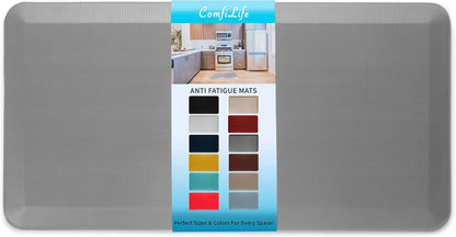 ComfiLife Anti Fatigue Floor Mat – 3/4 Inch Thick Kitchen Mats for Floor, Standing Desk Mat, Kitchen Rug – Comfort at Home, Office – Durable – Stain Resistant – Non-Slip Bottom (20" x 39", Gray)