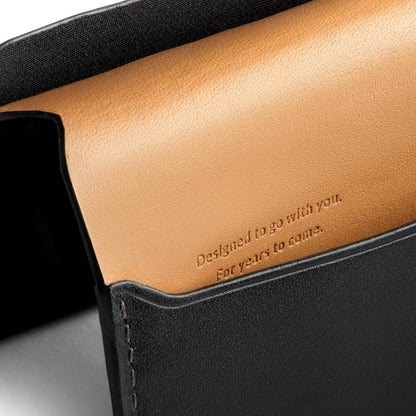 Bellroy Under Cover (slimline leather card wallet/holder with card storage, quick access slot, plus space for folded bills) - Black