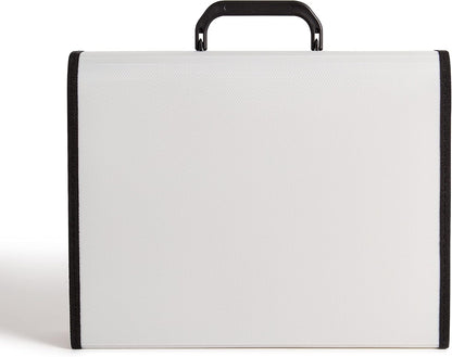 U Brands Gray Expandable 26-Pocket Performance Poly File Folder with Handle Office Supplies, 13” x 10.83” x 2.5”