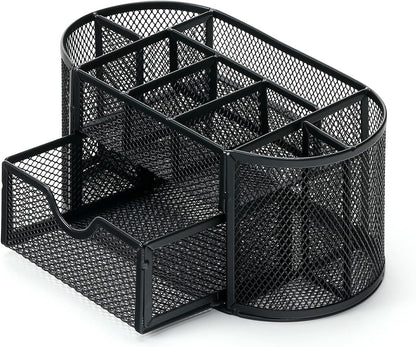 PAKASEPT Desk Organizers, Mesh Desk Organizer Caddy Supplies with Compartments, Makeup Marker Desktop Storage for Office School Home Supplies Teacher Students