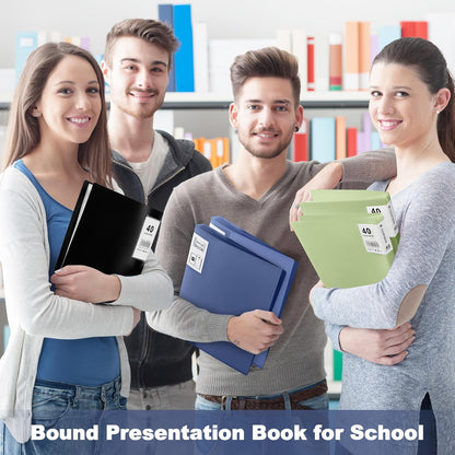 Marspark 6 Pcs Binder with Plastic Sleeves Large 8.5" x 11" Display Presentation Book 40 Pocket 80 Pages Art Portfolio Folder Clear Sheet Protector for Photo Document (Black,Green,Blue)