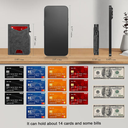 Wallet for Men Wallet with Slim Pop Up Card Holder 9-13 Cards, Bifold Minimalist Smart Wallet RFID Blocking Credit Card Holder with ID Window & Stretchable Cash Slot Compact Metal Aluminum Card Case