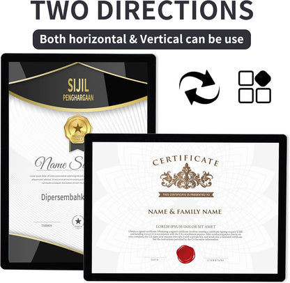 8.5x11 Floating Wall Sign Holder 3 Pack, Self-Adhesive Display Frame for Document/Poster/Paper Office/Store/Wall Mounted for Door/Window Display Holder with Horizontal and Vertical (Black)