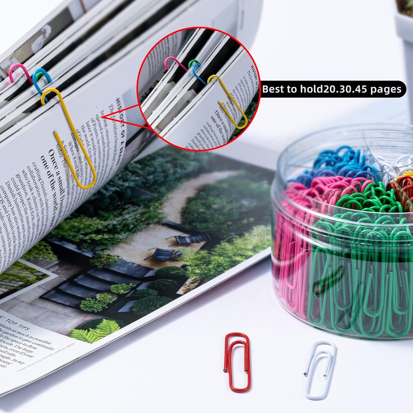 Colored Jumbo Paper Clips, 300pcs 2 Inch (50 mm) Paper Clip Paperclips Colorful Clips for Paperwork Ideal for Home, School and Office Use Colored (Colorful, 2 Inch)