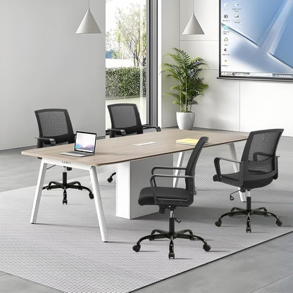 CLATINA Ergonomic Rolling Mesh Desk Chair with Executive Lumbar Support and Adjustable Swivel Design for Home Office Computer Black 8 Pack