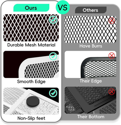 Mesh Pen Organizer for Desk, Multi-Functional Pencil Holder with Drawer Desk Organizers, Large Capacity Storage for School Office Home Supplies (White)