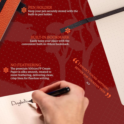 Dingbats A5 Wildlife Dotted Notebook Journal - Premium Vegan Leather Softcover Executive Journal for Women & Men - Work, Note Taking, Writing & Travel