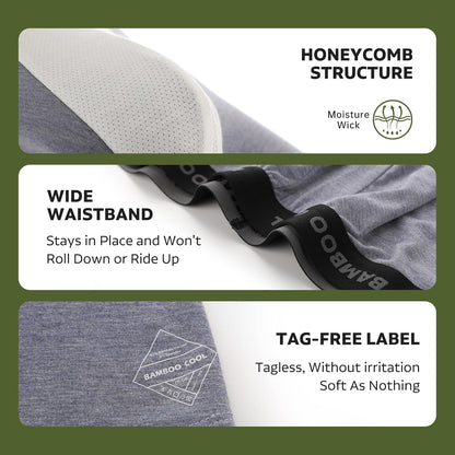 BAMBOO COOL Men's Ultra Breathable Underwear,No Riding Up Boxer Briefs with ComfortFlexible Waistband,Multipack