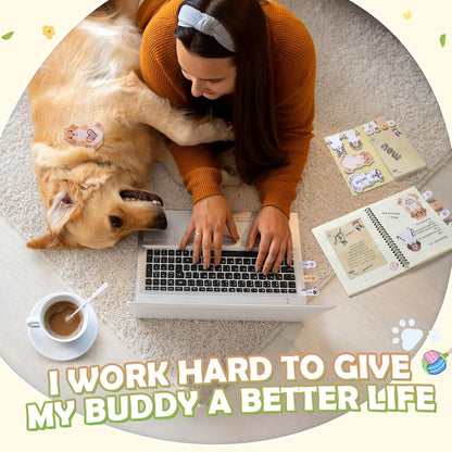 Hommie Cute Sticky Notes, Dog Sticky Notes Set Planner Dividers Self-Stick Notes Pads Animal Divider Tabs Bundle Writing Memo for Dog Lovers Office School Supplies