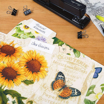 Current Grande Fleur File Folders Value Pack - Bulk Set of 24, 6 Pretty Decorative Designs, 1/3 Cut Tabs, Heavy-Duty Paper Stock, Office Supplies for Home & Work, 9-½” x 11-¾” Letter Size