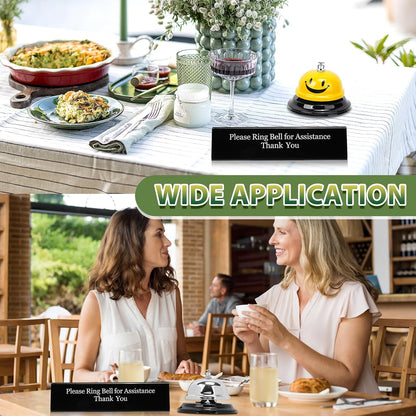 UCEC Desk Call Bell for Service & Reception - Double-Side Ring Bell Sign, 1+1 Pack