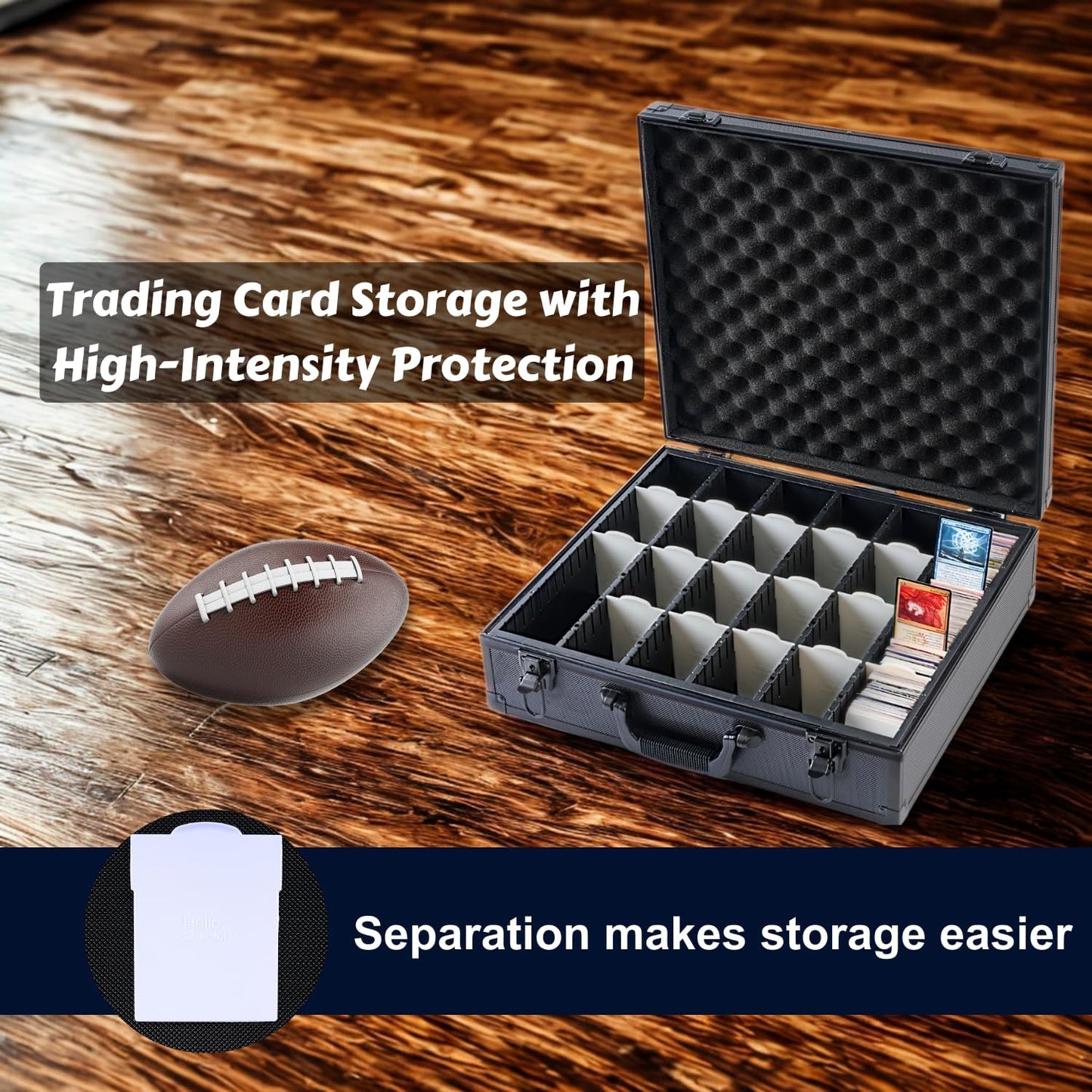 Premium Card Storage Box With Card Dividers For Trading Cards Holds 6000+ Trading Card Storage Box Suitable For Card with Sleeves (XXXXL)